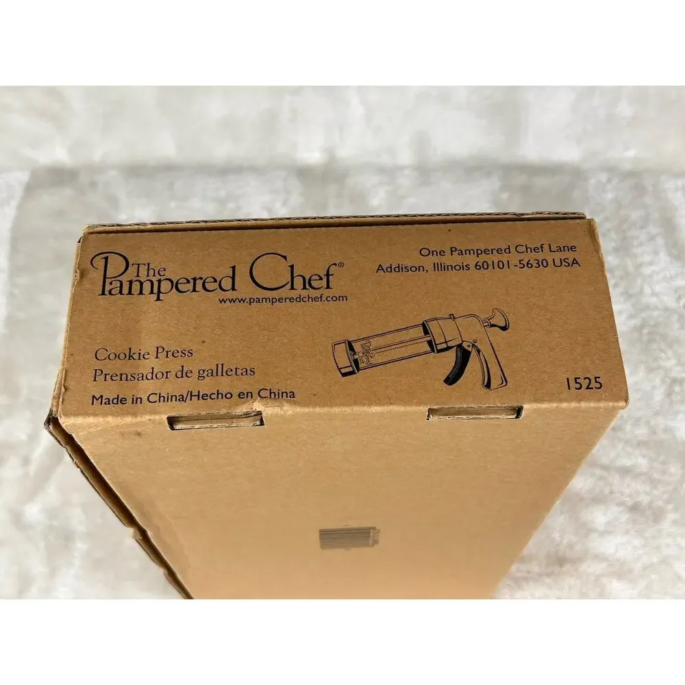 The Pampered Chef #1525 Cookie Press, Original Box - NEW Never Used - Complete